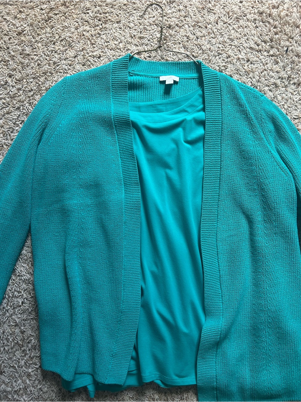 I Jill Cardigan Sweater Blouse Set XL Blue